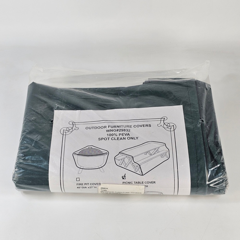 Outdoor Picnic Table Cover Green 100% PEVA 74x53x28 WNG#29832 NEW